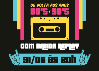 Noite de flashback aos anos 80 e 90 irá animar o Iate no dia 31 de maio